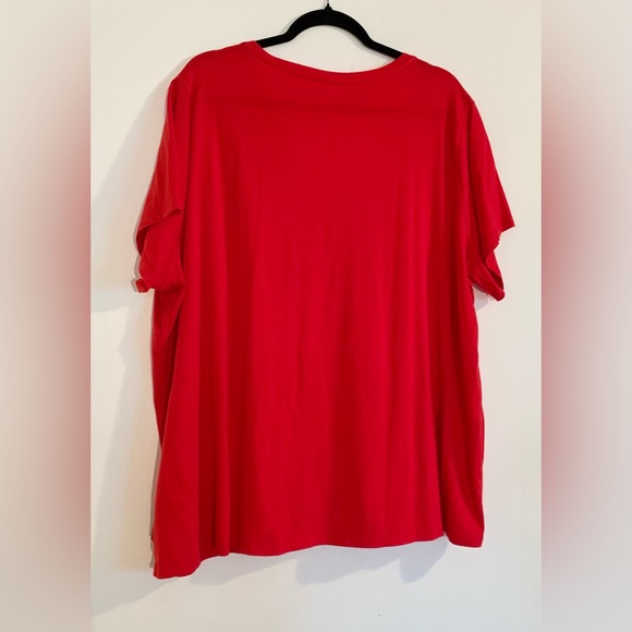 002 CALVIN KLEIN candy apple red glitter logo plus tee/B 1 - Picture 2 of 7